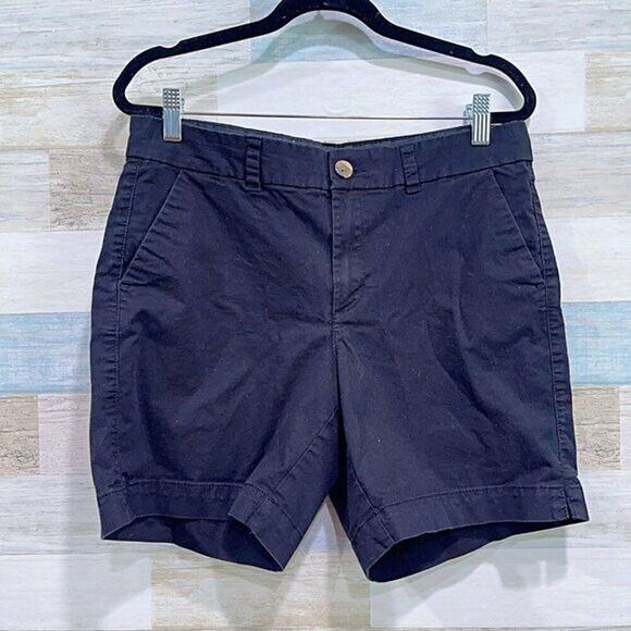 OLD NAVY Mid Rise Everyday Chino Short Black Cotton Womens 8 - Picture 1 of 4